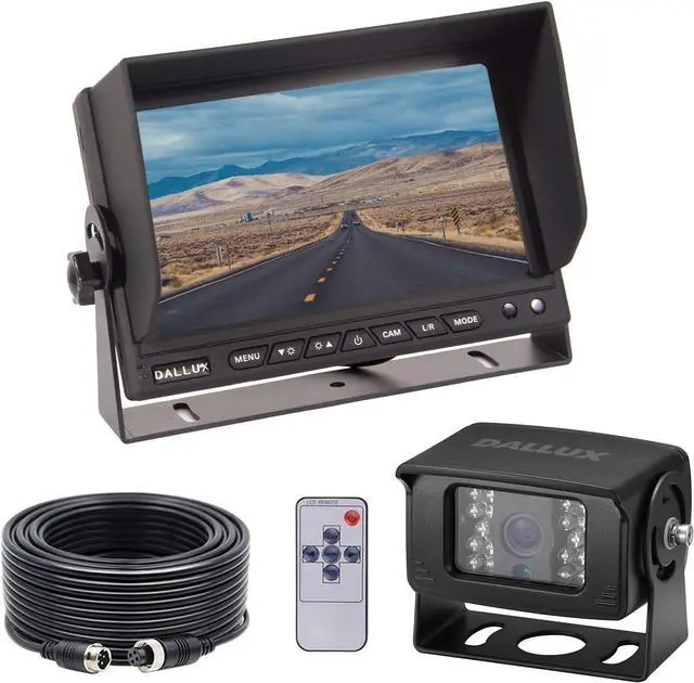 Main image of Heavy Duty Vehicle Truck Bus Backup Camera Kit,4 PIN Cab Cam with 7inch LCD Monitor Waterproof Night Vision Rear View Camera+66ft Extension Cable for Bus Truck Van Trailer RV Campers(12V 24V)