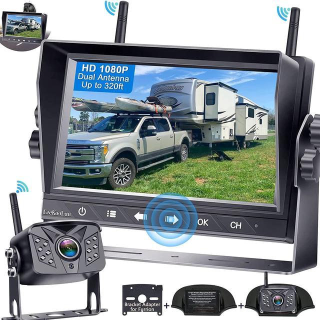 Wireless Backup Camera 7-Inch Monitor Cigarette Lighter Powered Easy Set up  Licence Plate Camera Multi-Screen DIY Guide Lines Waterproof Rear View