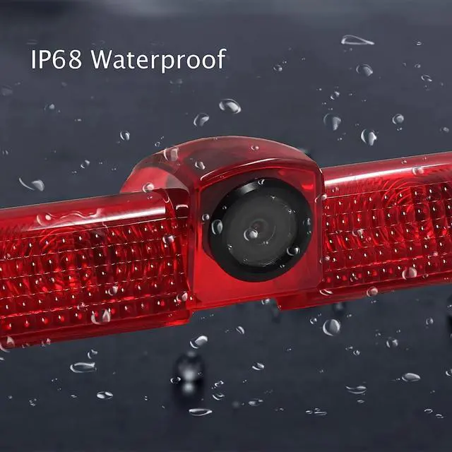 Alt view image 4 of 6 - EWAY 3rd Third Brake Light Backup Camera for Chevrolet Express/GMC Savana Explorer Van 1500 2500 3500 2003-2019 Roof Mount Reversing Camera for Cargo Top Rear Brake Light w/ 8 IR Light Night Vision