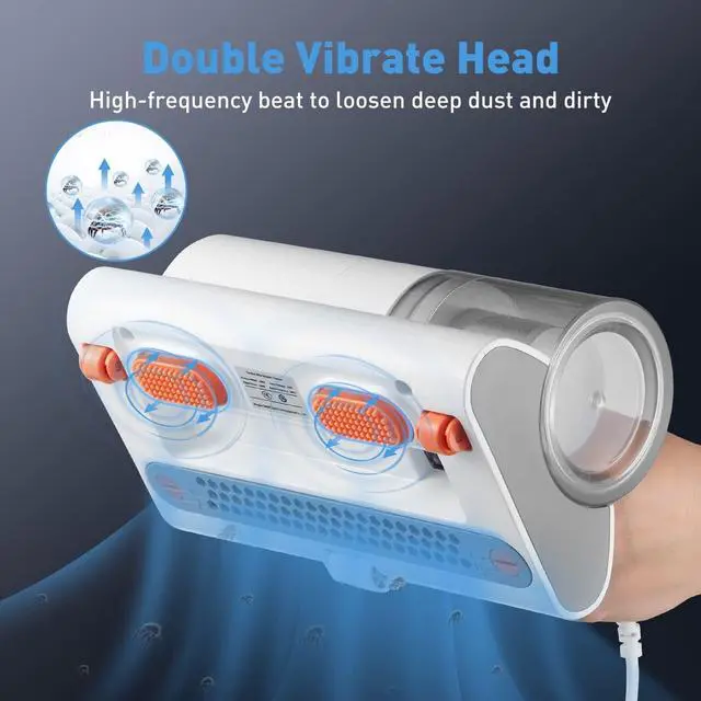 Alt view image 4 of 7 - Bed Vacuum Cleaner, Mattress Vacuum Cleaner Powerful Suction, Handheld Couch Cleaner Machine Deep Cleaner for Bed Cleaning, Sheet, Fabric Sofa Vacuuming (White)