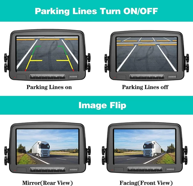 Alt view image 3 of 7 - Wireless Backup Camera, 7 Inch Monitor Rear View Camera System for RV, Trailers, Trucks, 5th Wheels, Support 2 Cameras, IP69 Waterproof 18 LED IR Night Vision 152° View Camera, DIY Guide Lines