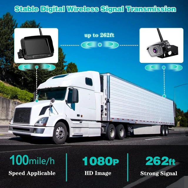 Alt view image 7 of 7 - Wireless Backup Camera, 7 Inch Monitor Rear View Camera System for RV, Trailers, Trucks, 5th Wheels, Support 2 Cameras, IP69 Waterproof 18 LED IR Night Vision 152° View Camera, DIY Guide Lines