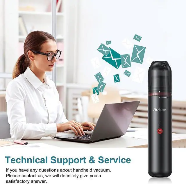 Alt view image 6 of 6 - RUBOT Car Vacuum Cleaner, 16KPA Strong Suction Car Vacuum Cordless Rechargeable, Hand held Vacuum,Portable Vacuum Cleaner for Home/Car,Free car Charger,Mini Vacuum,Handheld Vacuum,Black(P12 Plus)