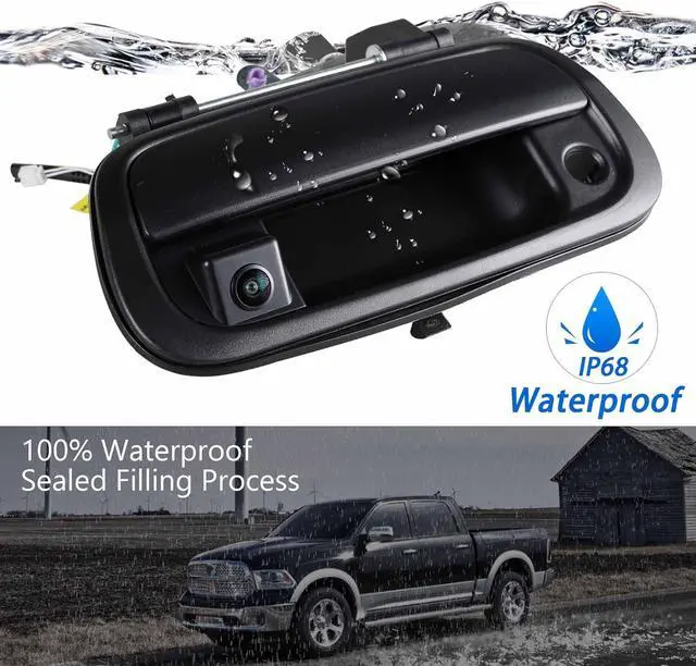 Alt view image 4 of 7 - Anina Tailgate Handle Backup Camera for 2000-2006 Toyota Tundra Rear View Reverse Parking Assist Camera with Optional Guideline Tundra Factory Tailgate Handle Replacement W/26ft RCA Extension Cable