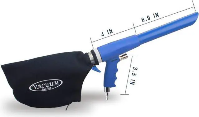 Alt view image 2 of 6 - SAKAI Air Powered 2 in 1 Function Air Vacuum Kit - Blow Gun & Suction Vacuum Pneumatic Cleaner with 3 Type Tubes and Rotatable Brush