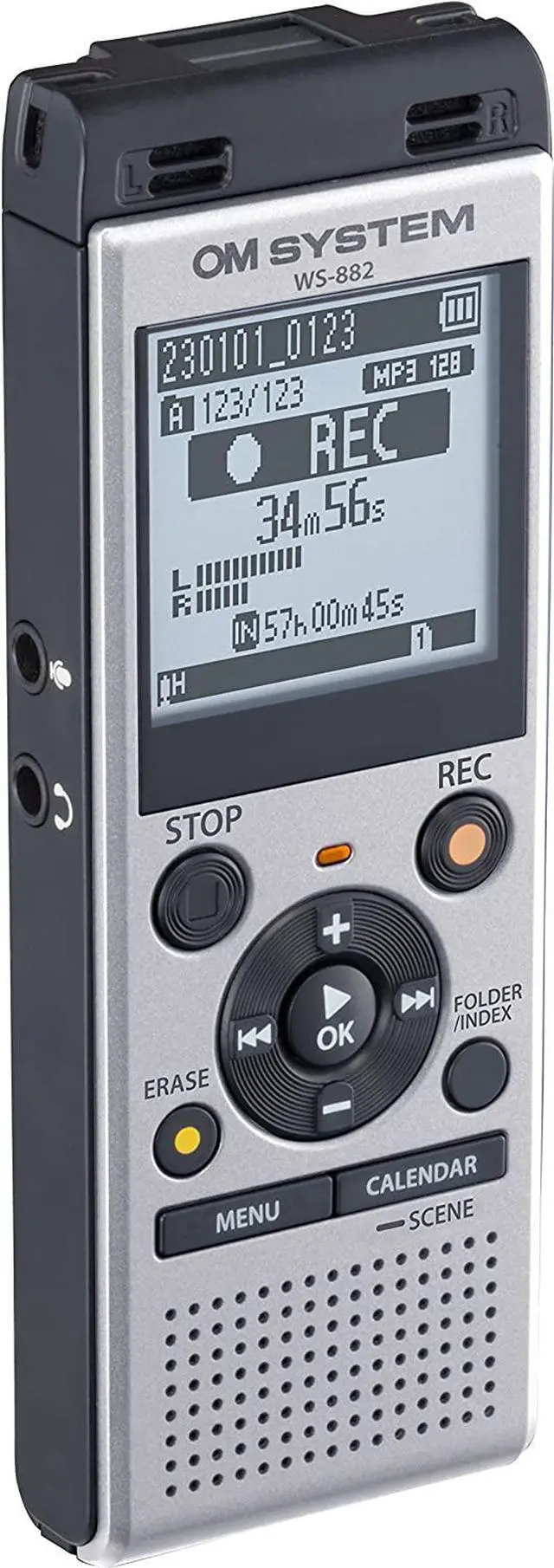Alt view image 2 of 5 - WS-882 Digital Voice Recorder with Stereo Microphones, 6 Recording Scenes, Direct USB, Voice Filter, Low-Cut Filter, 4 GB Memory, Voice Balancer, Intelligent Auto Mode, VCVA
