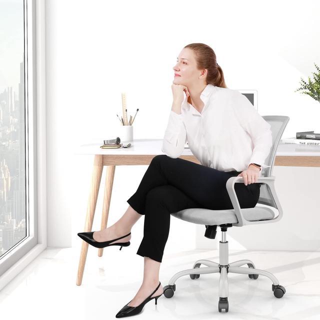 SMUG Office Computer Desk Chair, Ergonomic Mid-Back Mesh Rolling