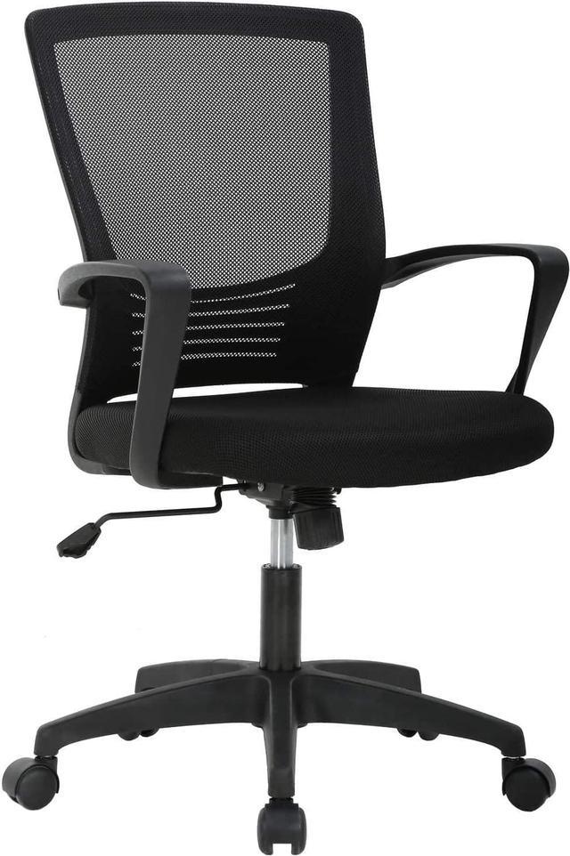 Office Chair Ergonomic Cheap Desk Chair Mesh Computer Chair Lumbar Support  Modern Executive Adjustable Stool Rolling Swivel Chair for Back Pain, Black  