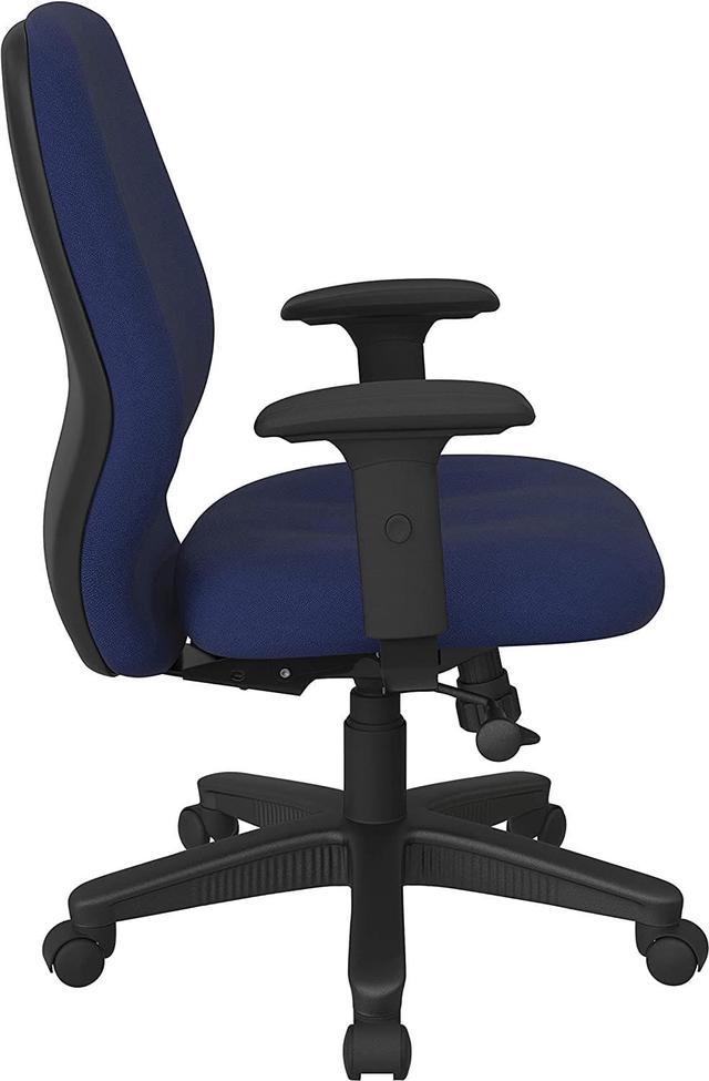 Black Mid Back Padded Office Chair 28 x 23.5 x 37.25-40.5