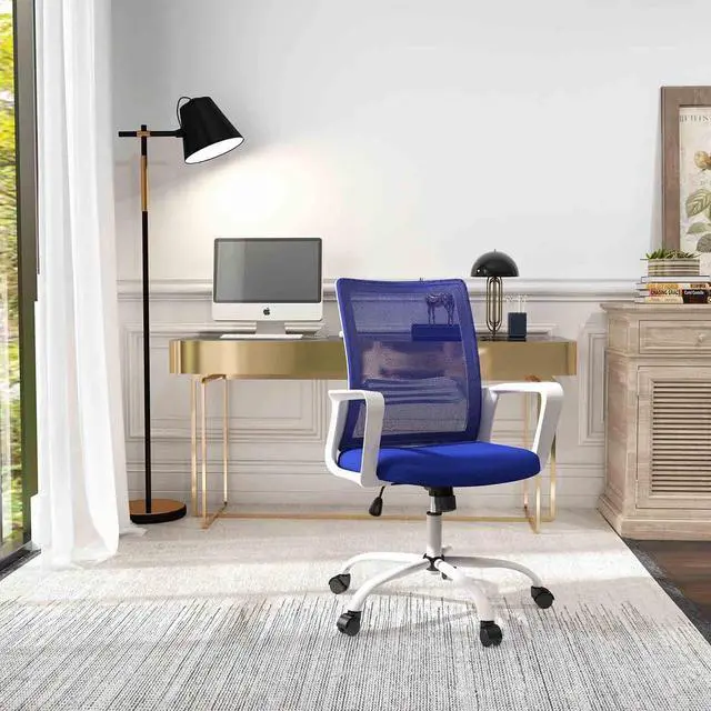 Alt view image 2 of 7 - Office Chair, Desk Chair Ergonomic Office Chair Computer Chair, Home Office Desk Chairs with Wheels Mesh Office Chair, Rolling Task Chair with Armrests Mid Back