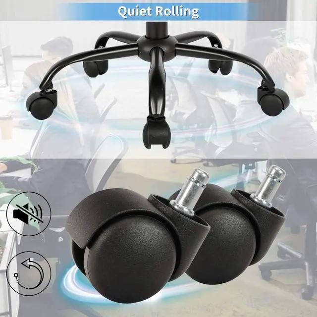 Alt view image 7 of 7 - 4 Pack Office Chair Desk Chair Computer Chair w/Lumbar Support Ergonomic Mid Back Mesh Adjustable Height Swivel Chair Armless Modern Task Executive Chair for Women Men Adult