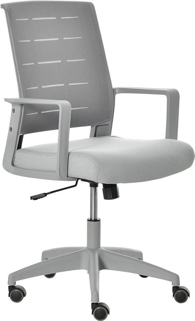 Vinsetto White, Mid-Back Home Office Chair Adjustable Height