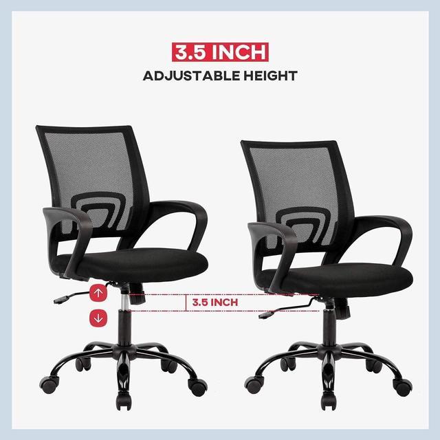  Simple Home Ergonomic Desk Office Chair Mesh Computer Chair, Lumbar  Support Modern Executive Adjustable Stool Rolling Swivel Chair for Back  Pain, Chic Modern Best Home Computer Office Chair - Black 