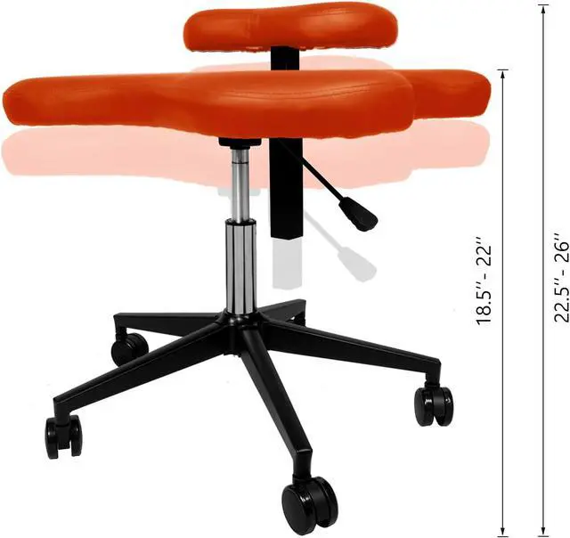 Alt view image 3 of 7 - Meditation Chair,Cross Legged Kneeling Chair for Ergonomic Posture Corrective Seat (Orange) (211)