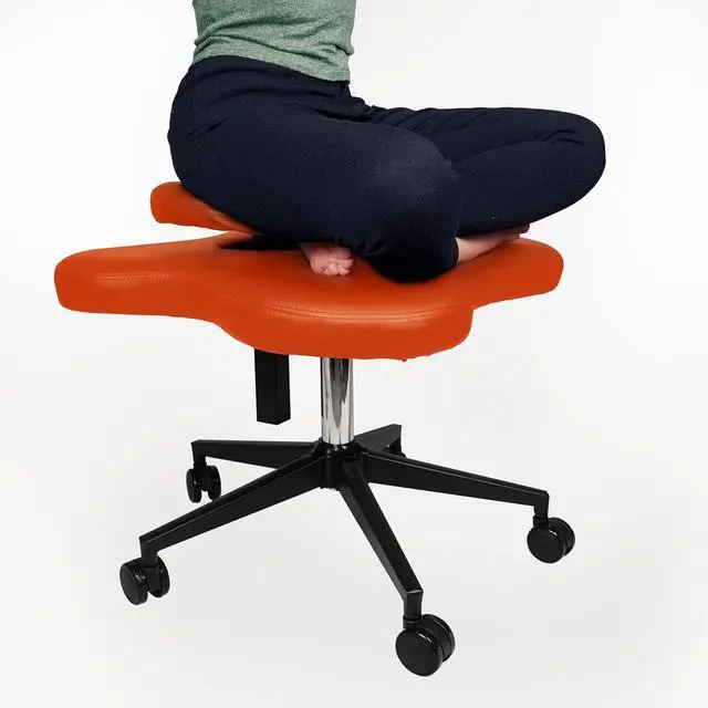 Alt view image 4 of 7 - Meditation Chair,Cross Legged Kneeling Chair for Ergonomic Posture Corrective Seat (Orange) (211)