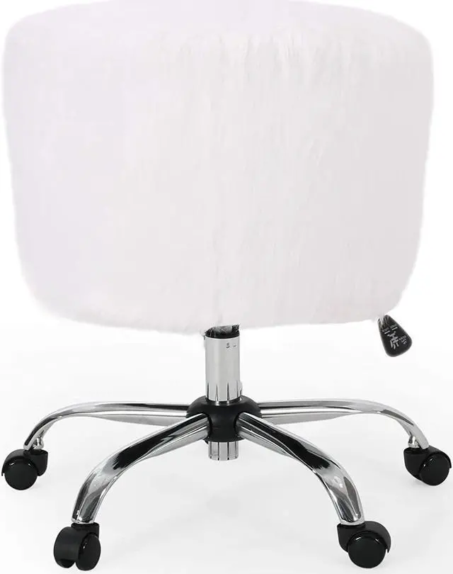 Alt view image 6 of 7 - Christopher Knight Home Jacob Modern Glam Swivel Office Chair, White and Silver