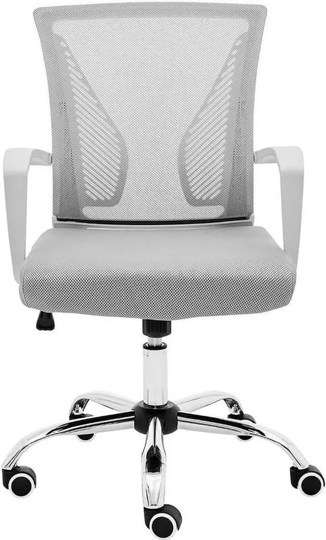 Alt view image 4 of 5 - Modern Home Zuna Mid-Back Office Task Chair - Ergonomic Back Supporting Mesh Back Desk Chair (White/Blue)
