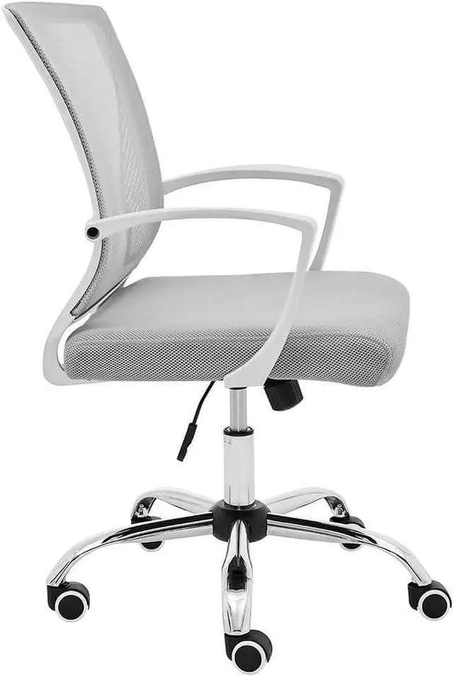 Alt view image 5 of 5 - Modern Home Zuna Mid-Back Office Task Chair - Ergonomic Back Supporting Mesh Back Desk Chair (White/Blue)