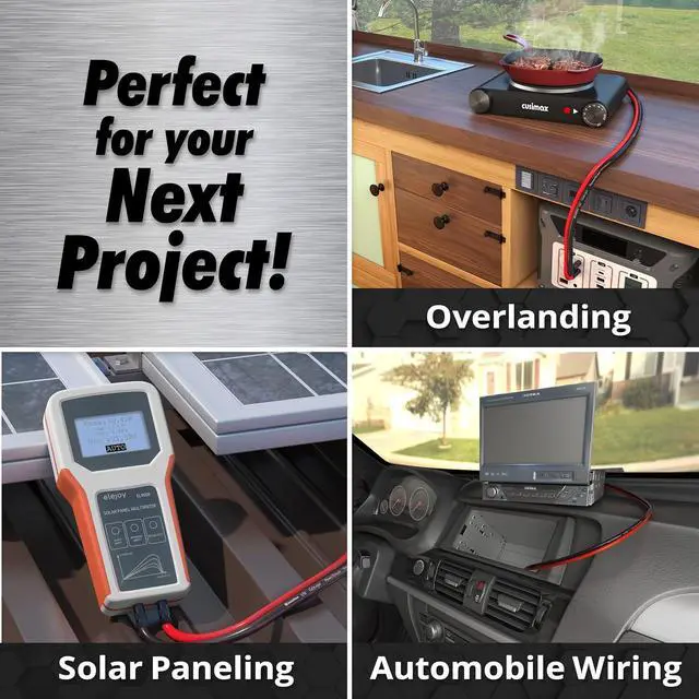 Alt view image 6 of 7 - 1/0 Gauge Wire (50ft) Copper Clad Aluminum CCA - Battery Cable, Car Amplifier Power and Ground Wire - Automotive Wire, Car Audio Speaker Stereo, RV Trailer, Welding Cable, Primary Wiring
