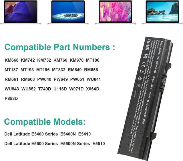 Alt view image 5 of 7 - Fancy Buying Laptop Battery for Dell Latitude E5400 E5410 E5500 E5510 KM742 KM769 RM656 T749D