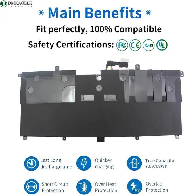 Alt view image 3 of 7 - DMKAOLLK NNF1C Laptop Battery for Dell XPS 13 2 in 1 9365 XPS 13 9365 2-in-1 2017 XPS 13-9365-D1605TS D1805TS D2805TS D3605TS D3805TS D4605TS Series HMPFH 0NNF1C NP0V3 0HMPFH P71G P71G001 7.6V 46WH