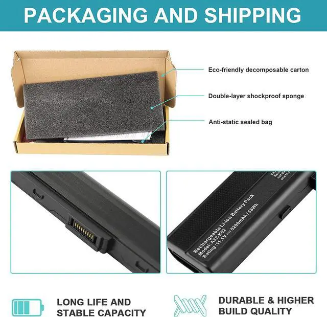 Alt view image 6 of 7 - A32-K52 Laptop Battery for ASUS A52F A52J K52F X52N X52J X52F K52D K52J X5IJ K52 K52D K52DE K52DE-EX064V K52F-B1 K52F-BBR5 K52F-BBR9 K52f-c1 K52F-C2B K52FK52F-A1 K52f-SX051V K52N-EX035V K52Xi