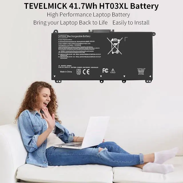 Alt view image 2 of 7 - 41.7Wh HT03XL L11119-855 Laptop Battery for HP Pavilion 14-CE 14-CK 14-DQ 15-CS 240 245 G7 14-CK0001LA 14-CK0061ST 15-CS0064ST 15-CS3073CL 17-BY0021DX 17-BY0053CL HSTNN-UB7J HT03041XL L11421-421