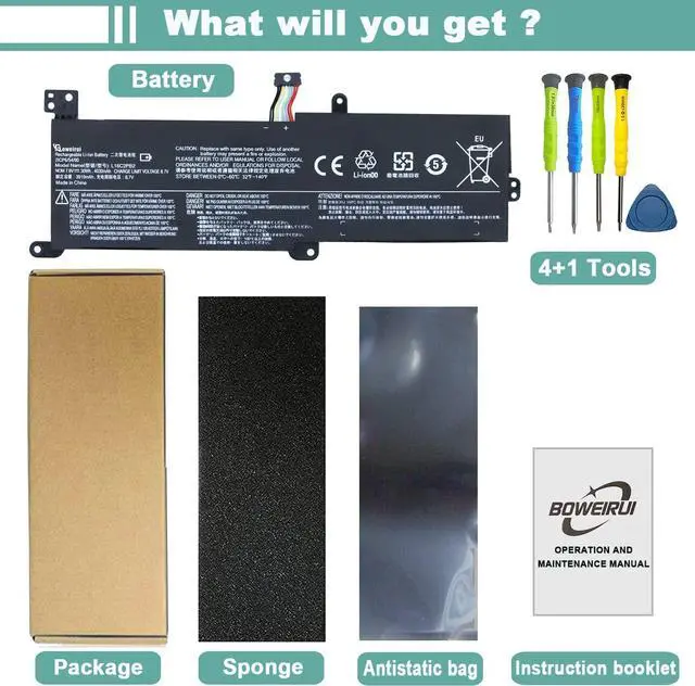 Alt view image 6 of 7 - BOWEIRUI L16C2PB2 L16M2PB1 Laptop Battery Replacement for Lenovo IdeaPad 330 Battery 330-15IKB 320-15IKB 320-15AST 320-17IKB S145-15AST 320-15ABR 320-14AST Series L16L2PB2 L16L2PB1 L16S2PB1 L16C2PB1