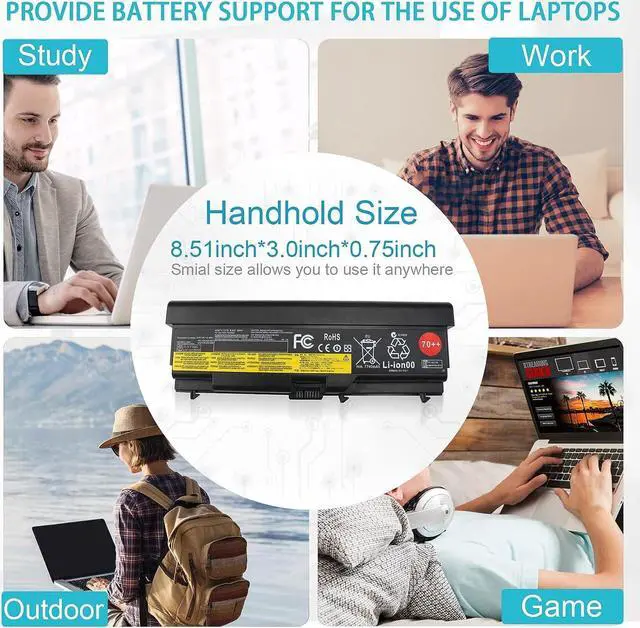 Alt view image 7 of 7 - BYTEC 9-Cell 94Wh 70++ 0A36303 Laptop Battery Compatible with Lenovo ThinkPad T430 T420 T410 T530 T520 T510 W530 W520 W510 L430 L420 L412 L530 L520 L512 45N1011 45N1010 0A36302