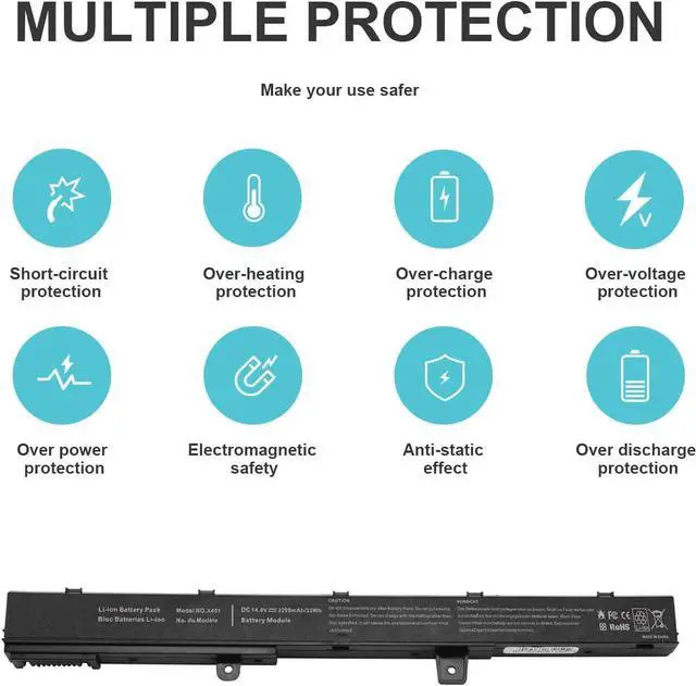 Alt view image 4 of 7 - Fancy Buying Laptop Battery for Asus X551M X551 X551C X551CA X551MA X451 X451C Series A41 D550 0B110-00250100 A31N1319 A41N1308 A31LJ91 High Performance Battery