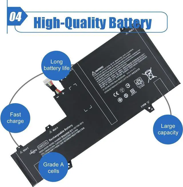 Alt view image 5 of 7 - Dentsing OM03XL 11.55V 57Wh/4935mAh 3-Cell HSTNN-IB7O 863167-171 Laptop Battery Compatible with HP EliteBook x360 1030 G2 1GY31PA Series Notebook OM03 HSN-I04C 863280-855, Welcome to consult