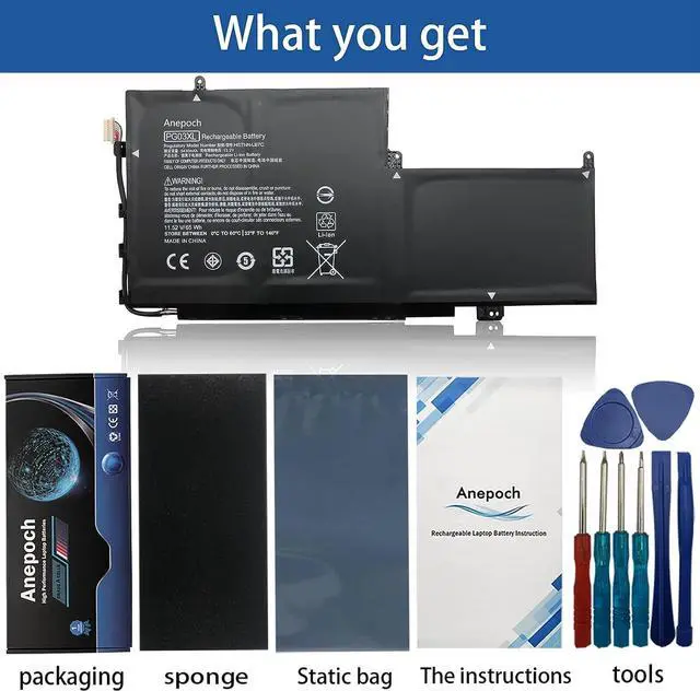 Alt view image 3 of 7 - PG03XL 831532-421 Laptop Battery Replacement for HP Spectre X360 15-AP012DX 15-AP011DX 15-AP000NA 15-AP000NX 15-AP001NF 15-AP002NG Series 831532-422 HSTNN-LB7C 831758-005 11.55V 65Wh 5680mAh