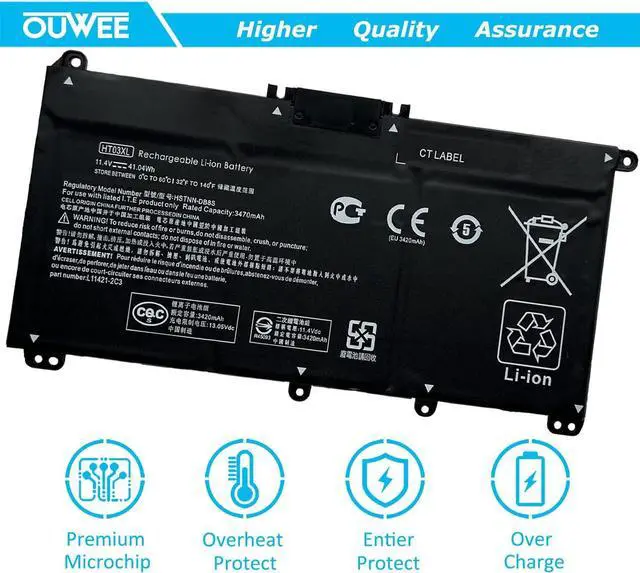 Alt view image 5 of 7 - HT03XL L11119-855 Laptop Battery for HP Pavilion 14-CE 14-CF 14-DF 15-CS 15-DA 15-DB 15-DW 17-by 17-CA Series 15-CS0053CL 15-DW0033NR 15-DA0014DX L11421-542 L11421-2C2 HSTNN-UB7J HSTNN-DB8R HSTNN-DB8S