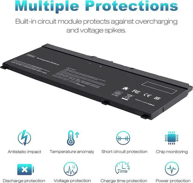 Alt view image 3 of 7 - SR03XL SR04XL SRO4XL Laptop Battery for Hp 917678-171 917678-1B1 917678-2B1 917724-855 HSTNN-DB7W HSTNN-IB7Z HSTNN-IB72 TPN-C133 TPN-C134 TPN-Q193 15-CB000 15-CE015DX 15-CE000 15-DC0000 Series