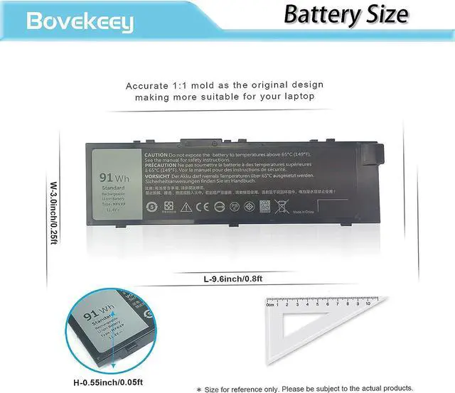 Alt view image 6 of 7 - 91Wh MFKVP GR5D3 Battery for Dell Precision 15 7510 7520 M7510 17 7710 7720 M7710 Series M28DH 1G9VM T05W1 0FNY7 TWCPG 451-BBSF 451-BBSB
