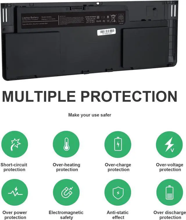 Alt view image 5 of 7 - ARyee OD06XL OD06 Laptop Battery Replacement for HP Elitebook Revolve 810 G1 G2 Series Tablet ODO6XL 698750-171 698750-1C1 698943-001 H6L25AA H6L25UT HSTNN-IB4F HSTNN-W91C