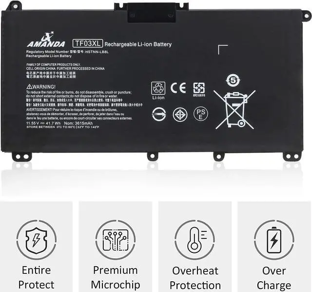 Alt view image 4 of 6 - Amanda TF03XL Laptop Battery Replacement for HP Pavilion 15-CC 15-CD 17-AR Series 15-cc154cl 15-cc060wm 15-cc152od 15-cc055od 15-cd040wm 17-AR007CA 17-AR050WM 920046-121 920070-855 HSTNN-IB7Y
