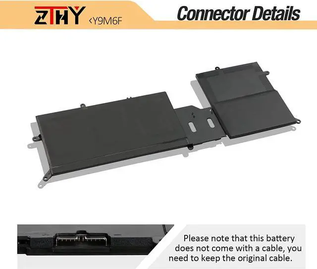 Alt view image 4 of 7 - ZTHY Y9M6F Laptop Battery Replacement for Dell Alienware M15 R2 P87F Alienware M17 R2 P41E Series 0Y9M6F 8K84V 08K84V P41E001 P87F001 11.4V 76Wh 6334mAh