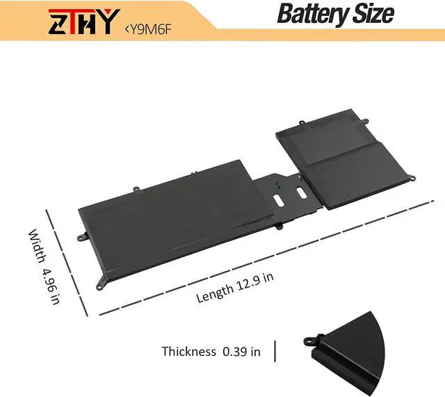 Alt view image 7 of 7 - ZTHY Y9M6F Laptop Battery Replacement for Dell Alienware M15 R2 P87F Alienware M17 R2 P41E Series 0Y9M6F 8K84V 08K84V P41E001 P87F001 11.4V 76Wh 6334mAh