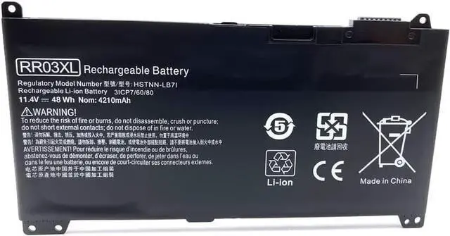 Alt view image 2 of 5 - RR03XL Laptop Battery compatable with Hp ProBook 430 440 450 455 470 G4, 440 450 470 G5, MT20 Series HSTNN-PB6W HSTNN-LB7I HSTNN-LB71 851477-421 851477-541 851610-850 851610-85511.4V 48Wh