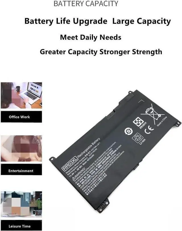 Alt view image 4 of 5 - RR03XL Laptop Battery compatable with Hp ProBook 430 440 450 455 470 G4, 440 450 470 G5, MT20 Series HSTNN-PB6W HSTNN-LB7I HSTNN-LB71 851477-421 851477-541 851610-850 851610-85511.4V 48Wh