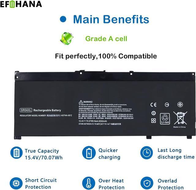 Alt view image 3 of 5 - SR04XL SR03XL Laptop Battery for HP Omen 15-CE0XX 15-DC0XX Series 15-CE009LA 15-CE015DX 15-DC0003LA 15-DC0051NR Pavilion 15-CB0XX 15-CX0XX 15-CB041NR 15-CX0056WM l08855-855 917678-1B1 917678-2B1