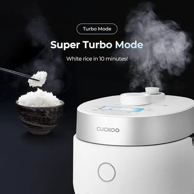 Alt view image 7 of 7 - CUCKOO CRP-MHTR0309F 3-Cup (Uncooked) / 6-Cup (Cooked) Induction Heating Twin Pressure Rice Cooker & Warmer with Nonstick Inner Pot, 15 Menu Modes, 3 Voice Guide, Auto Clean (White)