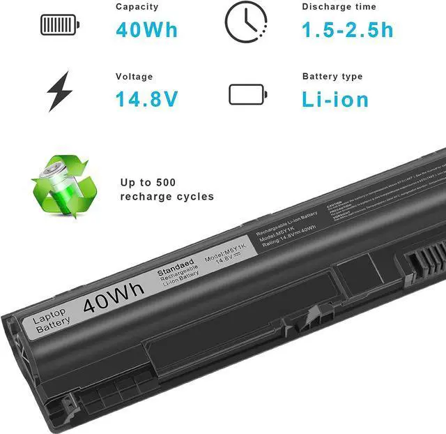 Alt view image 4 of 7 - M5Y1K Laptop Battery for Dell Inspiron 14 15 17 5000 3000 Series 5559 5558 3551 3451 3558 i3558 3567 5755 5756 5458 5759 5758 5759 GXVJ3 453-BBBQ WKRJ2 VN3N0 HD4J0 991XP P63F P47F P64 [40Wh 14.8v]]