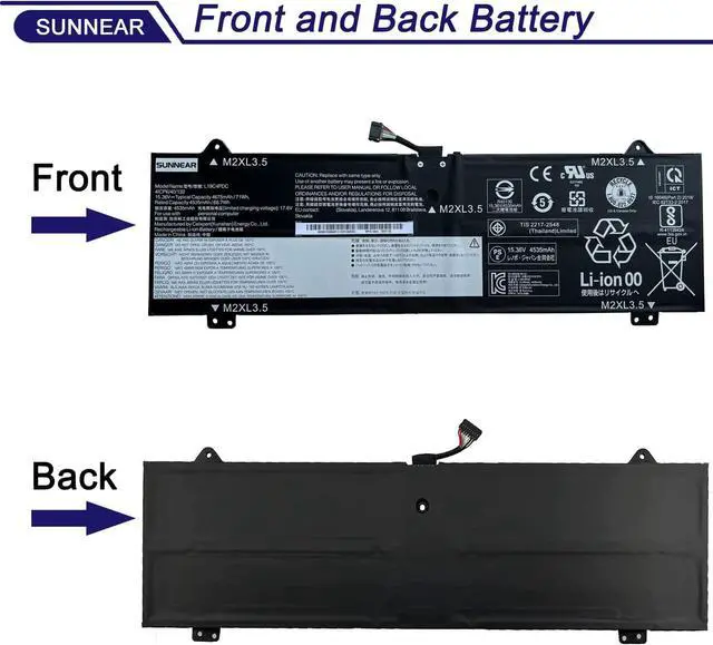 Alt view image 3 of 6 - 71Wh L19C4PDC L19L4PDC L19M4PDC Laptop Battery Compatible with Lenovo Ideapad Yoga 7-14ITL5 7-15ITL5 Series 5B10Z26482 5B10Z26485 5B10Z26479 SB10Z26481 15.36V 4675mAh
