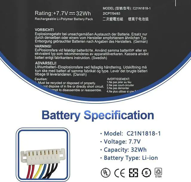 Alt view image 2 of 6 - C21N1818-1 Battery for ASUS VivoBook 15 F512FA F512DA F512JA X512DA X512JA F512FB F512FJ F512FL F512UA X512FA X512FB X512FJ X512FL X512JF X512JP X512DK R564DA R564FA R564JA S512DK S512FA S512FB K512FA