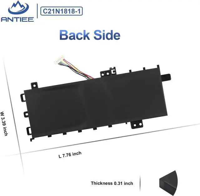 Alt view image 6 of 6 - C21N1818-1 Battery for ASUS VivoBook 15 F512FA F512DA F512JA X512DA X512JA F512FB F512FJ F512FL F512UA X512FA X512FB X512FJ X512FL X512JF X512JP X512DK R564DA R564FA R564JA S512DK S512FA S512FB K512FA