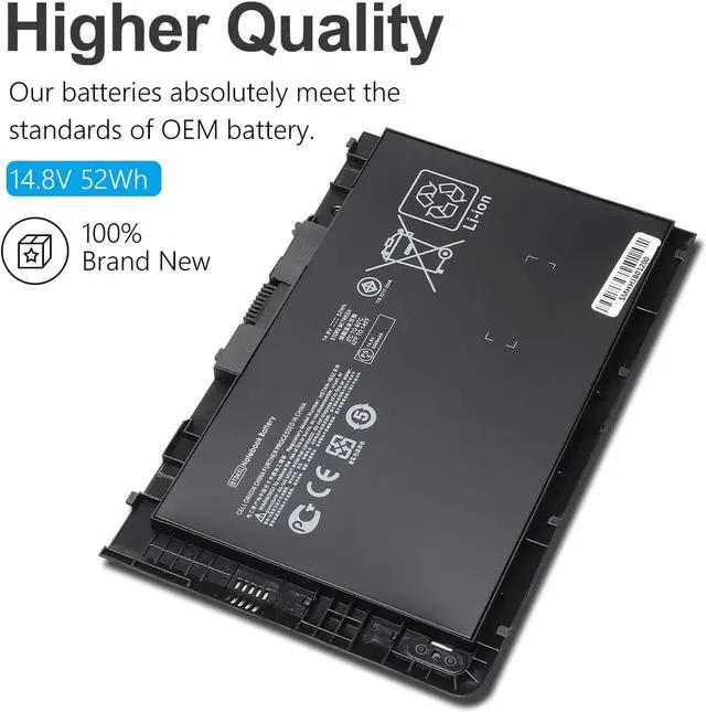 Alt view image 2 of 6 - BT04XL Laptop Battery for HP Elitebook Folio 9470 9470m 9480m Fit BT04 BT06 BT06XL BA06 BA06XL C8K21PA H4Q47AA 687945-001 696621-001 HSTNN-IB3Z HSTNN-DB3Z HSTNN-I10C 14.8V / 52Wh