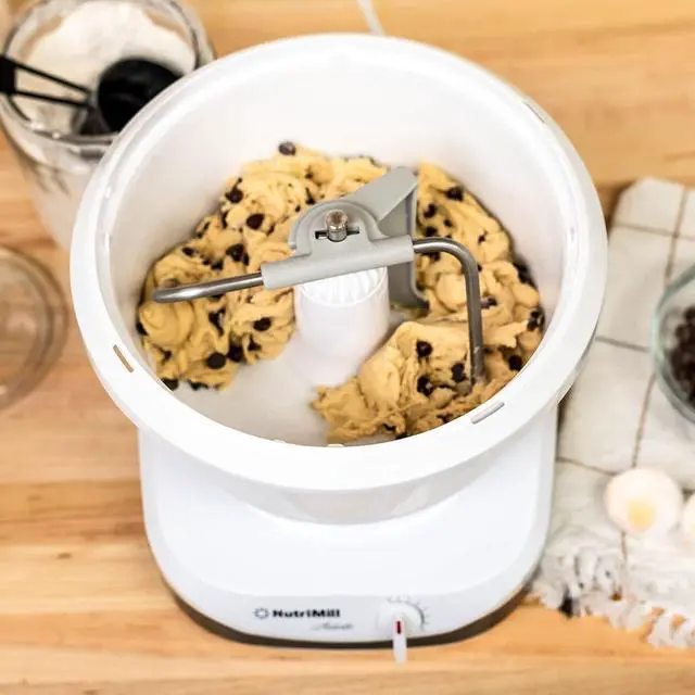 Alt view image 3 of 7 - NutriMill Artiste Kitchen Electric Stand Mixer 500 Watt 6.5 Quart Bowl with Dough Hook & Wire Whips (Black Trim)