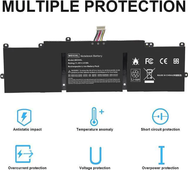 Alt view image 6 of 7 - ME03 ME03XL Laptop Battery for HP Stream 11-D 13-C Series 13-c110nr 13-c010nr 13-c014tu 11-d010nr 11-d020nr 11-d010wm 11-d011wm Notebook 787521-005 787089-541 TPN-Q154 TPN-Q155 TPN-Q156 HSTNN-UB6M